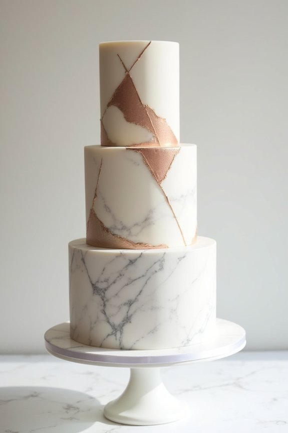 metallic wedding cake accents