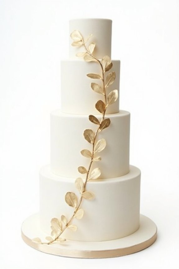 metallic wedding cake accents