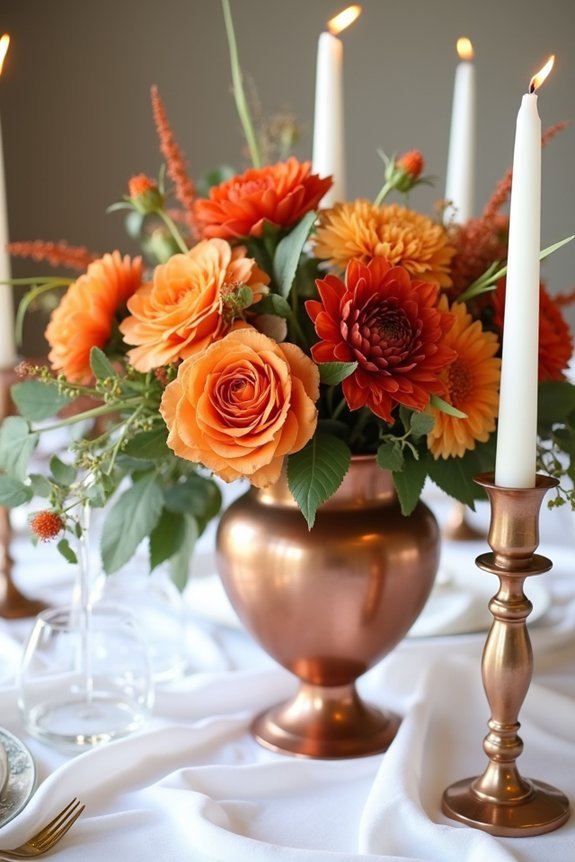 metallics enhance burnt orange