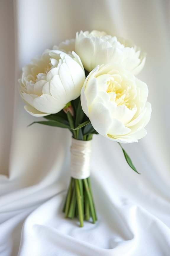 minimal peony bouquet elegance