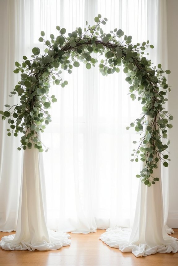 minimalist arch with greenery