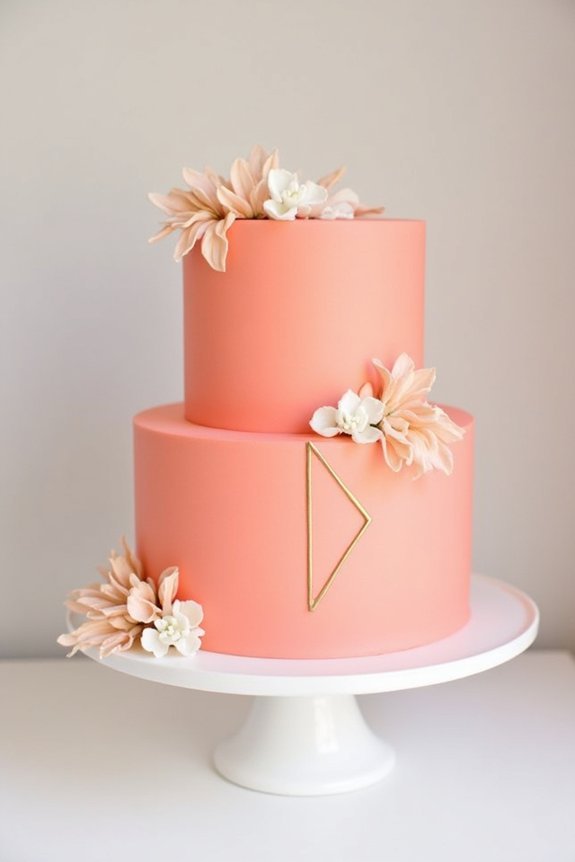 minimalist coral cake elegance