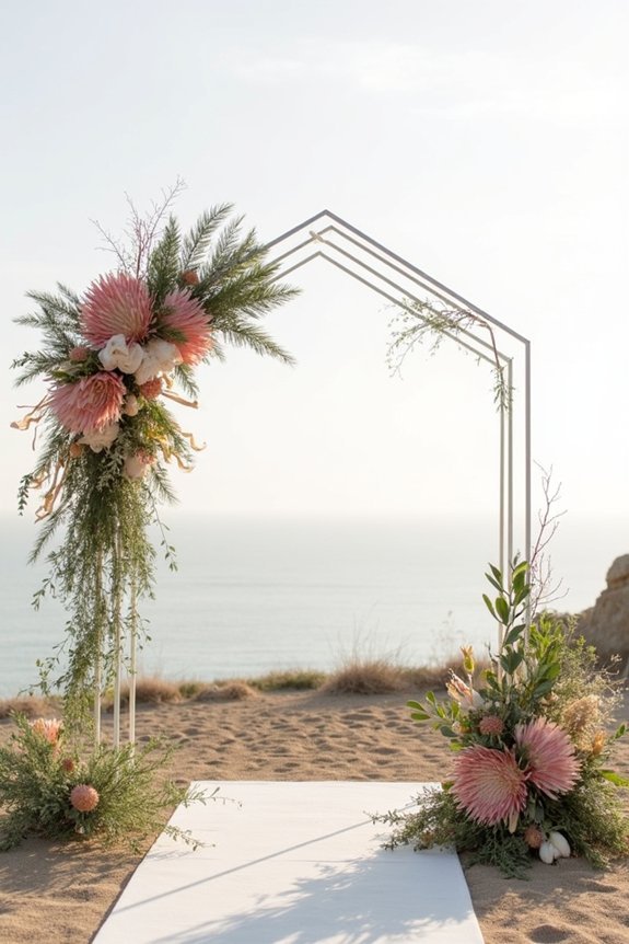 minimalist modern wedding arches