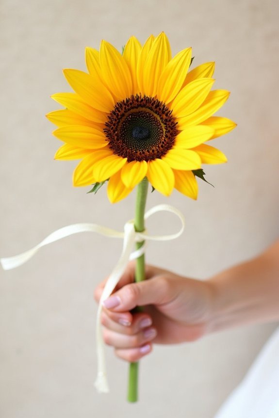 minimalist sunflower bouquet elegance
