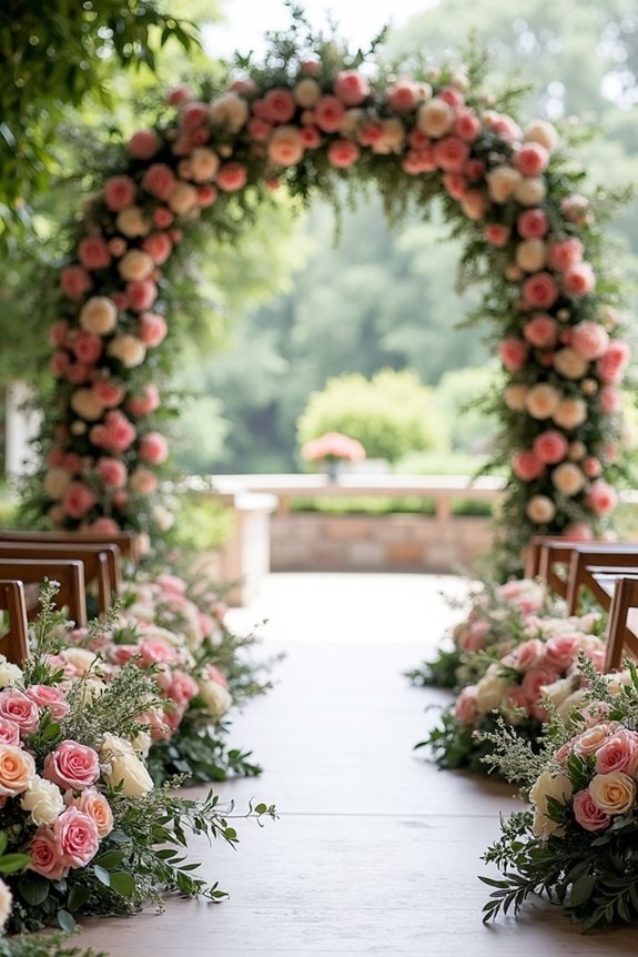 mixed roses and greenery