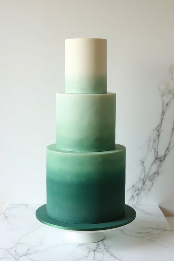 modern forest green cake