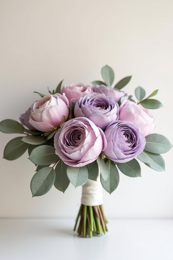 modern mauve eucalyptus bouquet