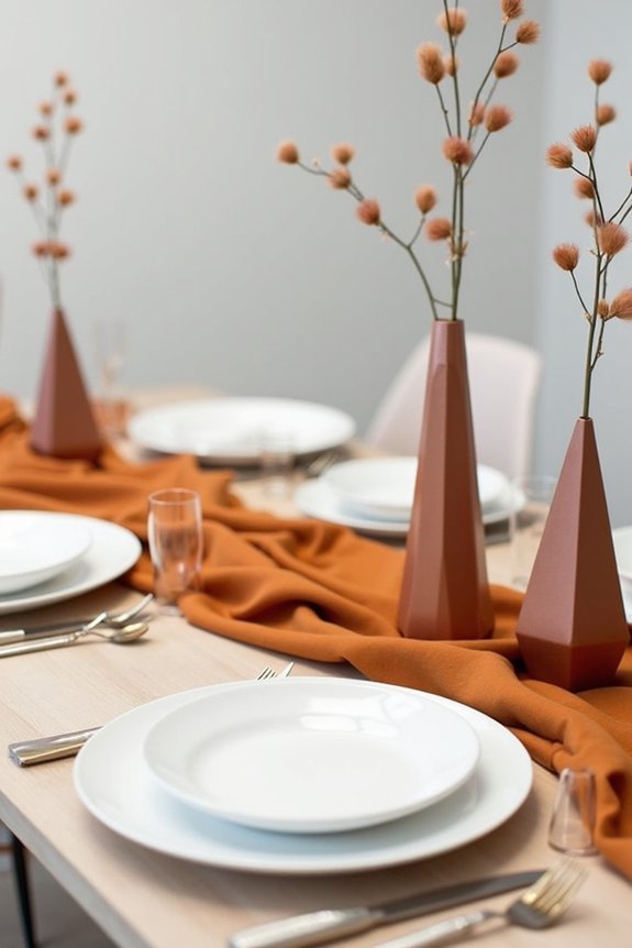 modern minimalist burnt orange elegance