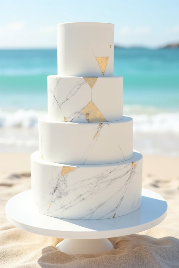 modern minimalist geometric cake