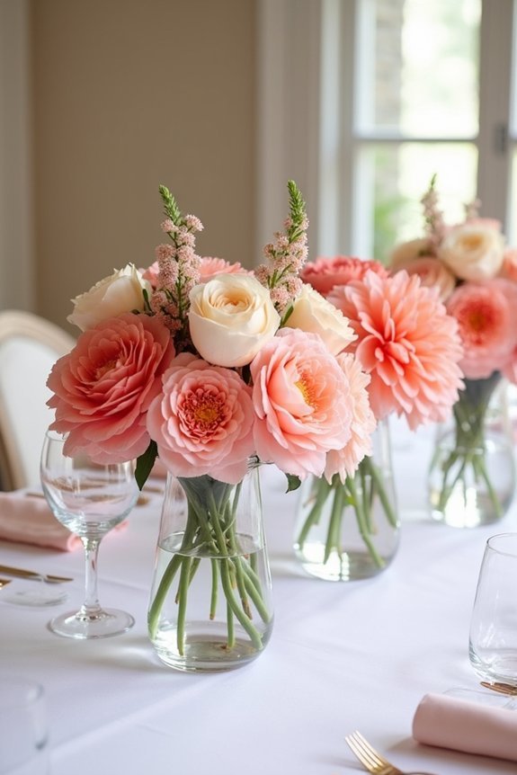monochromatic coral wedding design