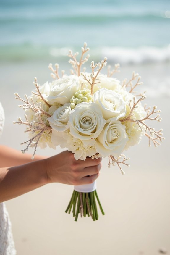 monochromatic white bridal bouquet