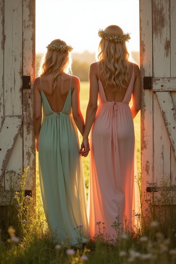 muted tones flowing fabrics
