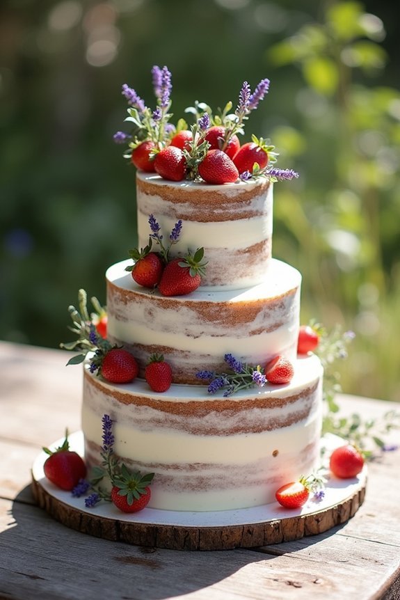 naked cakes with botanicals