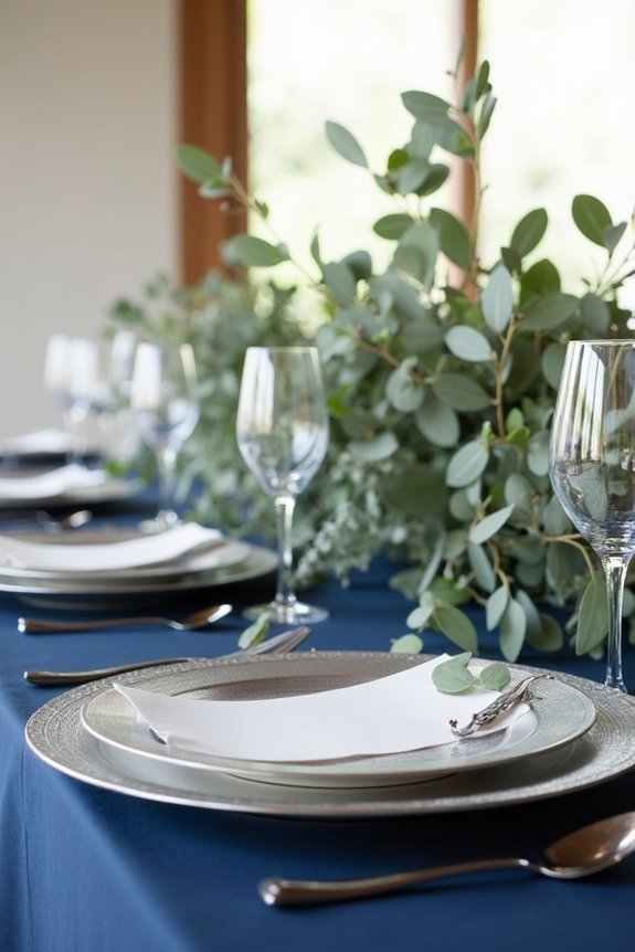 navy and eucalyptus elegance