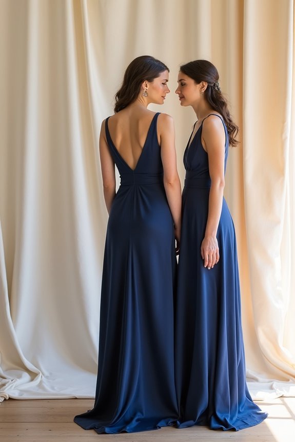 navy bridesmaid dresses versatility