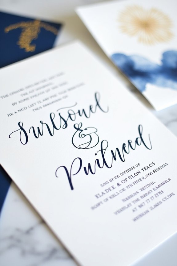 navy invitations create elegance