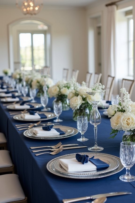 navy themed wedding coordination