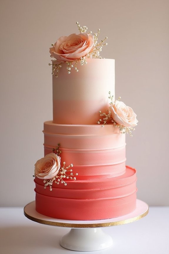 ombr wedding cake elegance