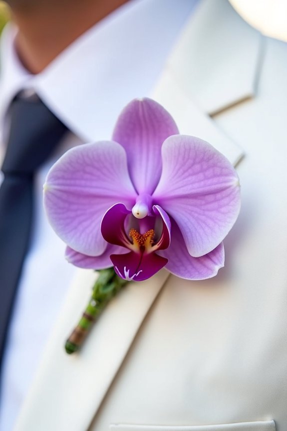orchid boutonniere color ideas