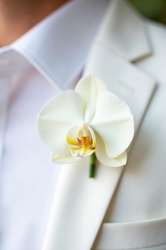 orchid boutonniere wedding durability