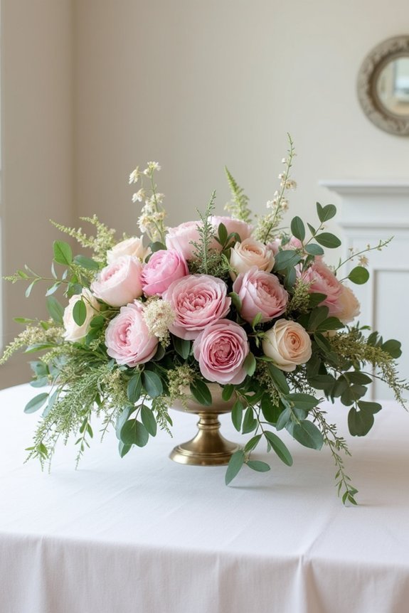 overflowing lush floral arrangements