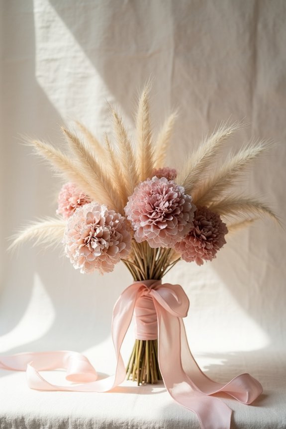 pampas grass and dusty rose