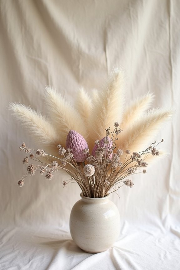pampas grass enhances boho bouquets