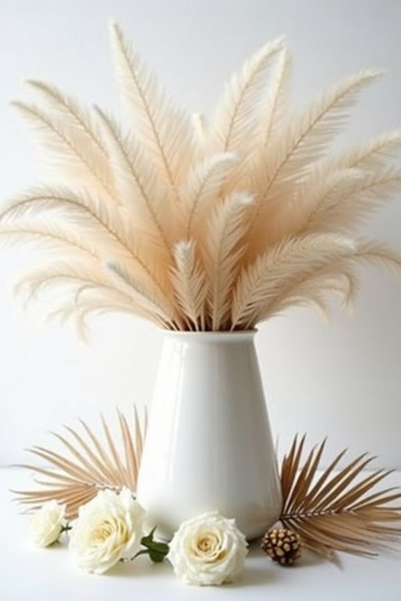 pampas grass enhances floral arrangements