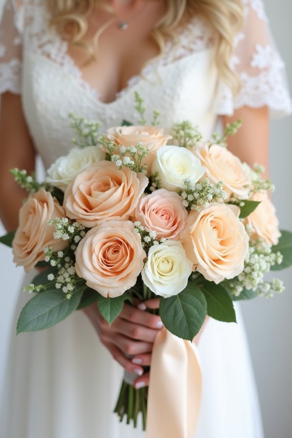 peach floral wedding arrangements