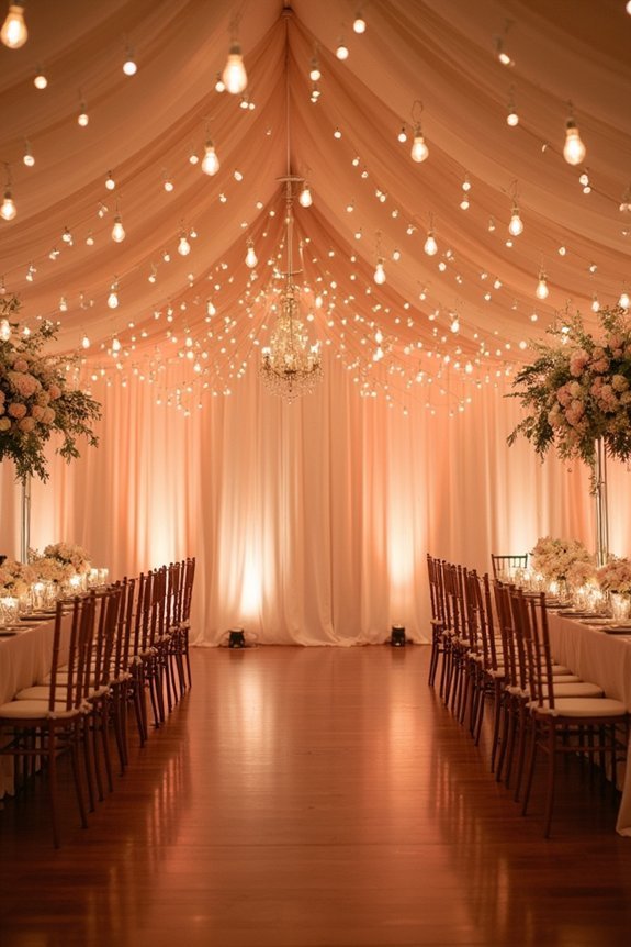 peach lighting creates romance