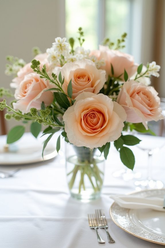 peach themed wedding centerpieces inspiration