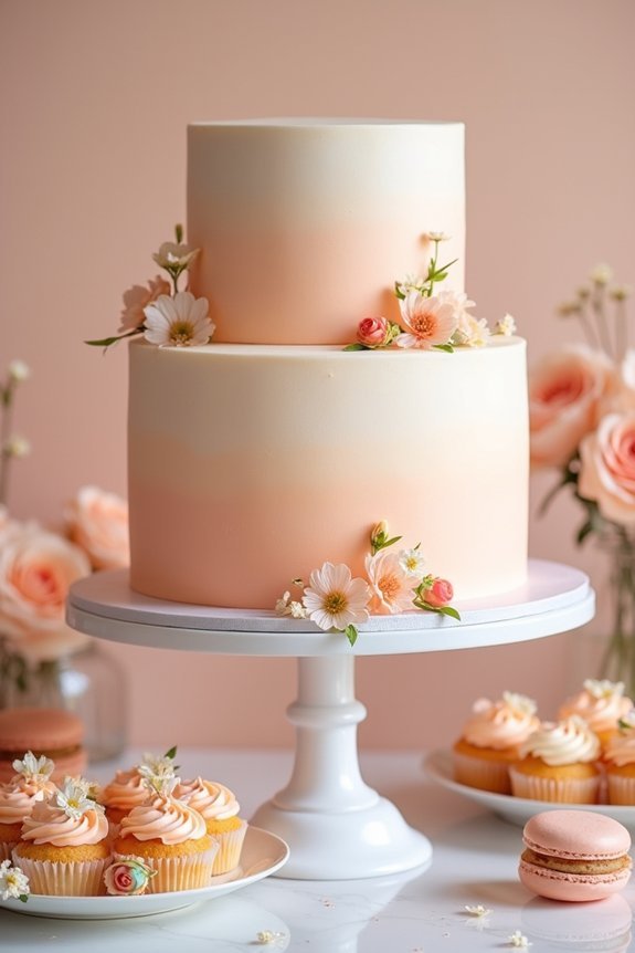 peach themed wedding dessert ideas