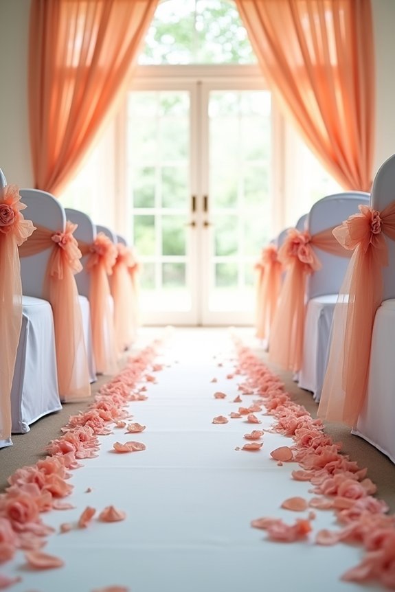 peach toned elegant entrance decor
