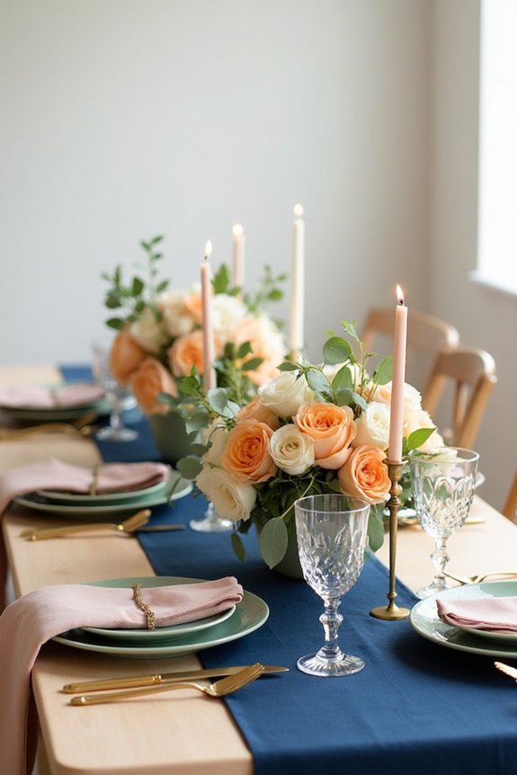 peach wedding color combinations