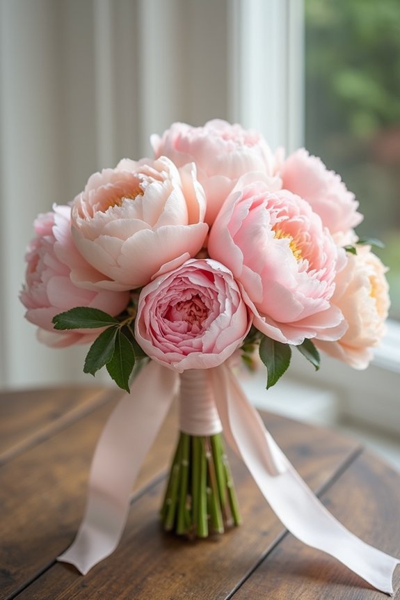 peonies bridesmaid bouquet ideas