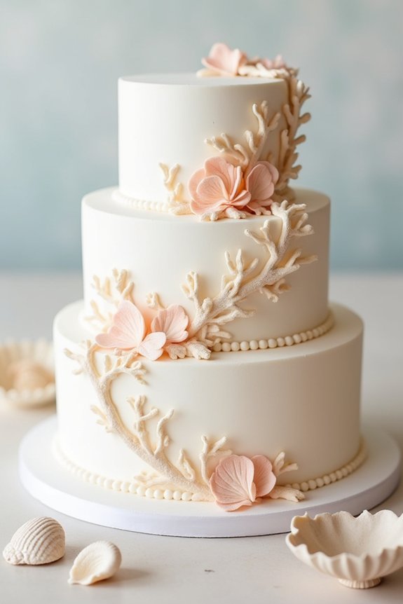 personalized beach themed buttercream cake