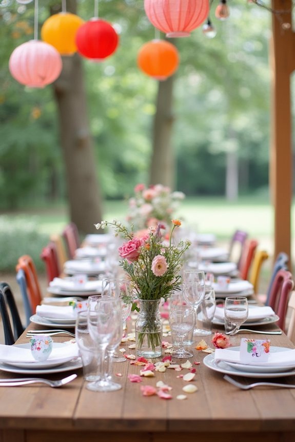 playful wedding celebration details