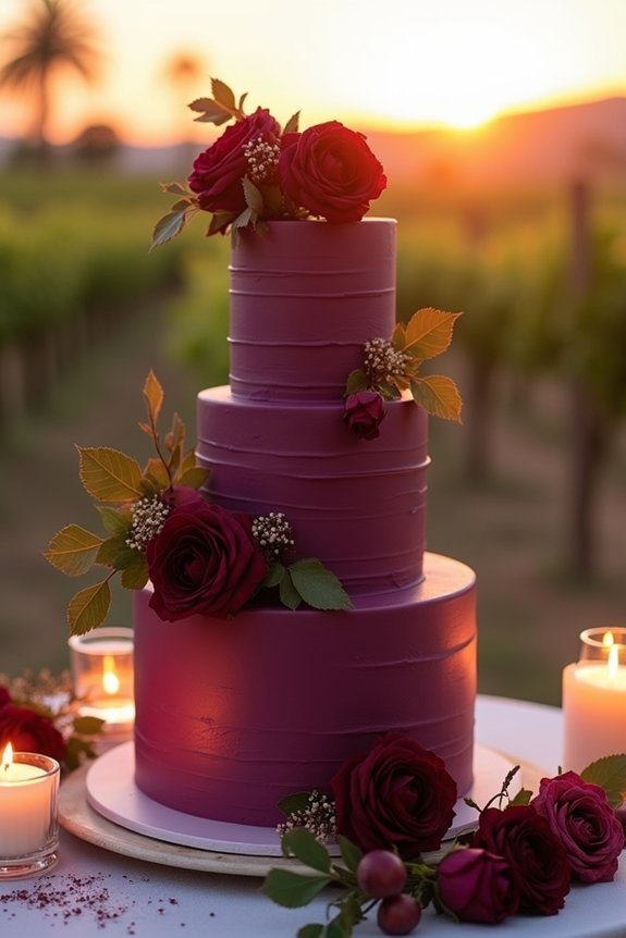plum cake enhances wedding elegance