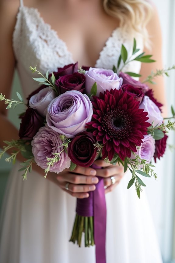 plum wedding bouquet inspiration