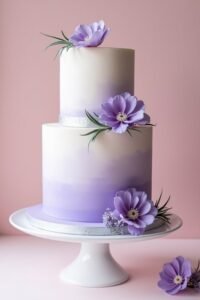 plum wedding cake styling