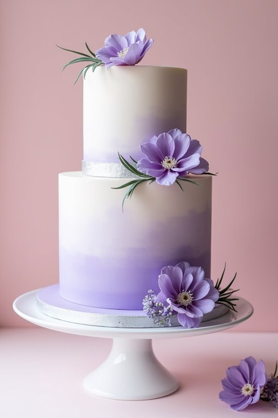 plum wedding cake styling