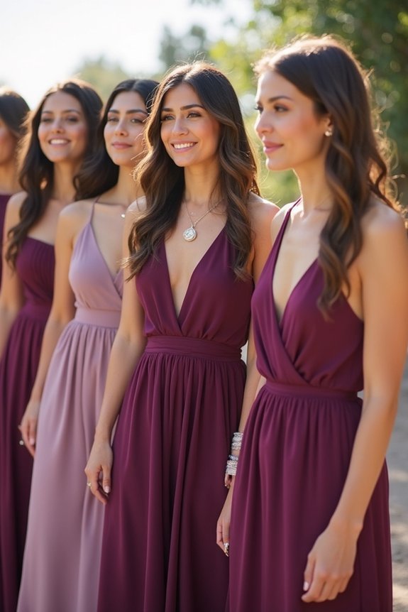 plum wedding party styling