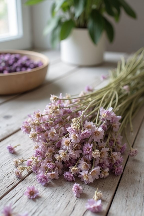 prepare dried flowers carefully