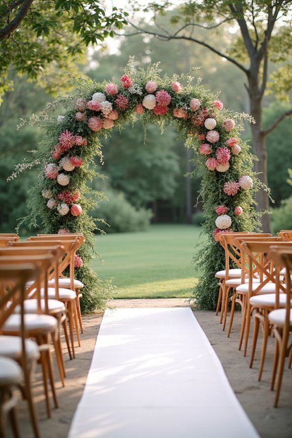 protea wedding aisle decor