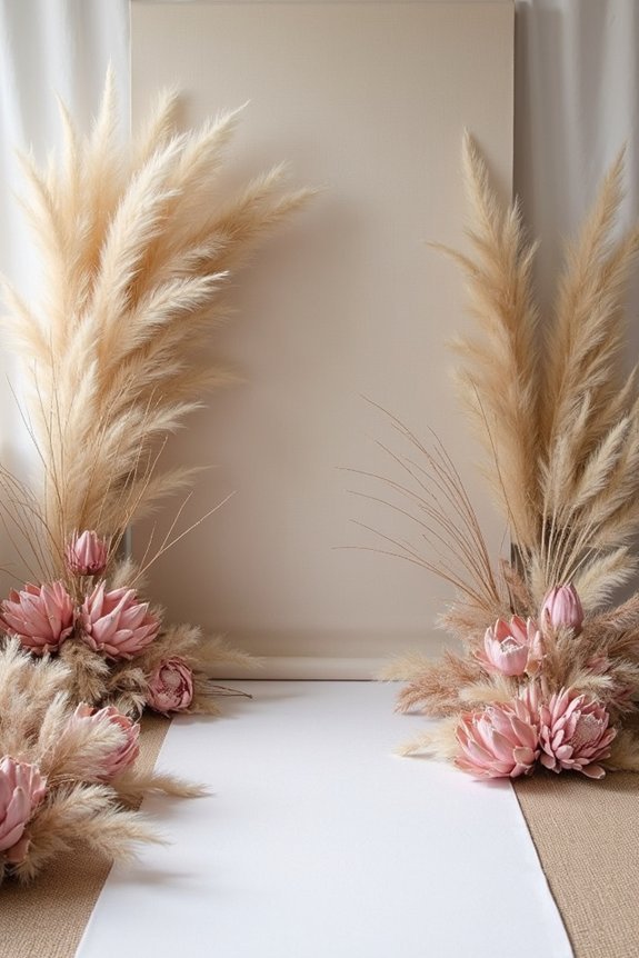 proteas and pampas elegance