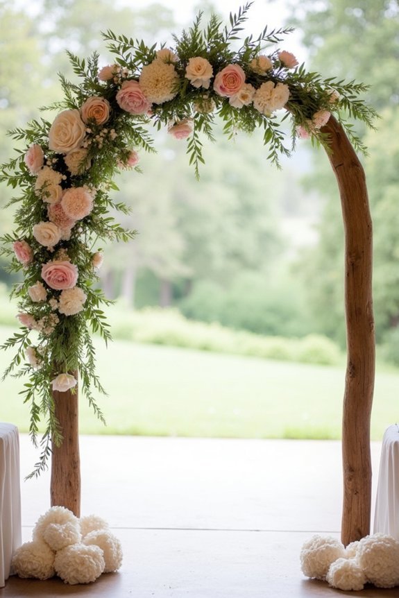 ranunculus wedding aisle decor