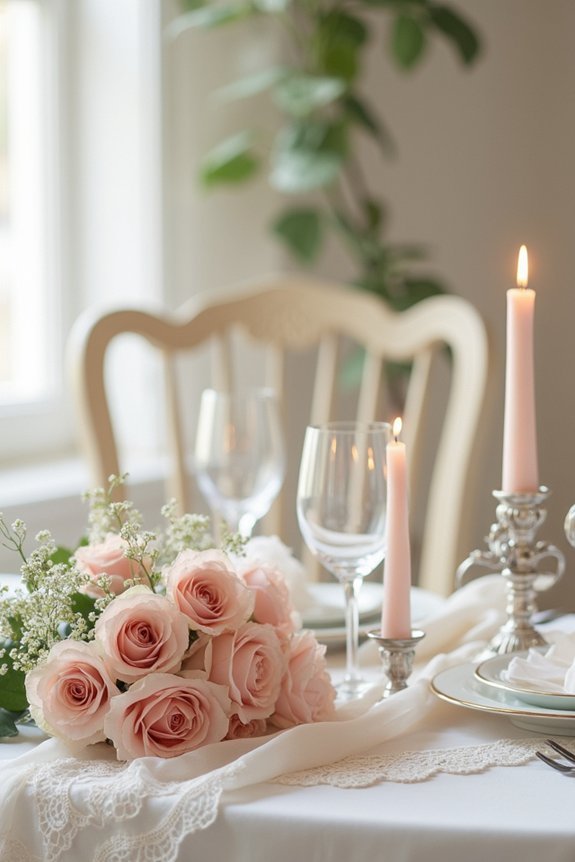 romantic blush and ivory
