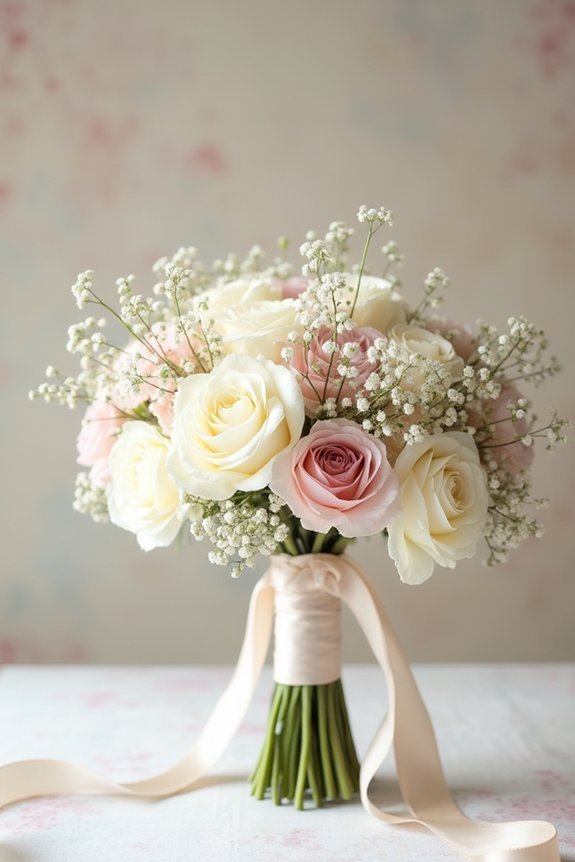 romantic bouquet with peonies
