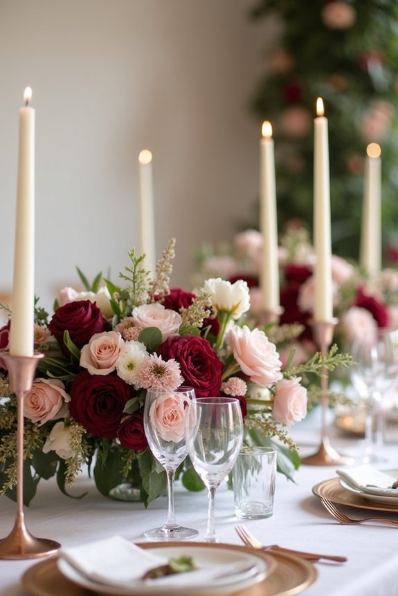 romantic burgundy and blush