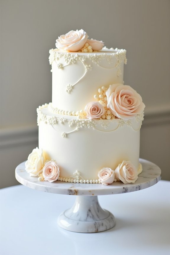 romantic buttercream floral designs